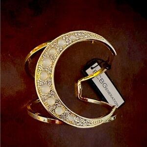 BCBGeneration gold-tone crescent moon cuff bracelet